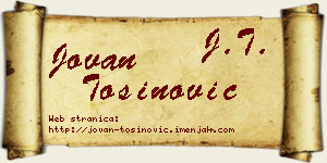 Jovan Tošinović vizit kartica
